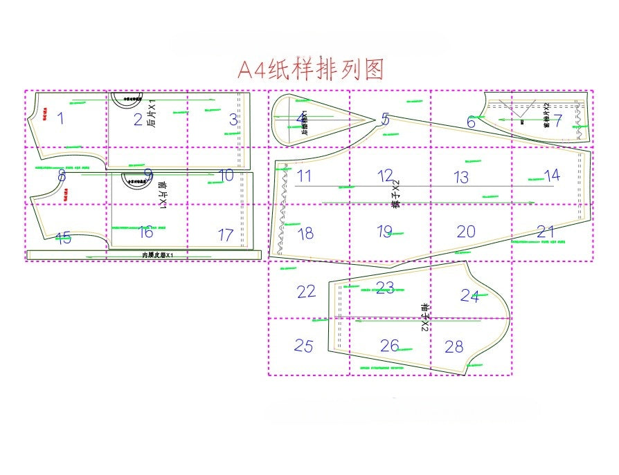 Design Drawing: Man's Pajamas Design Pattern